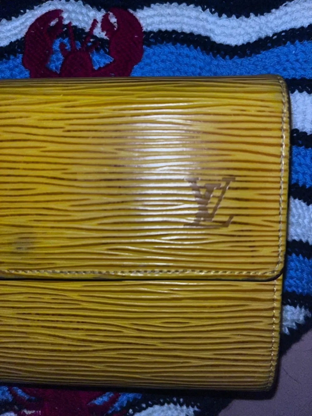 Louis Vuitton Yellow Epi Leather Tri fold Double Wallet- AUTHENTIC